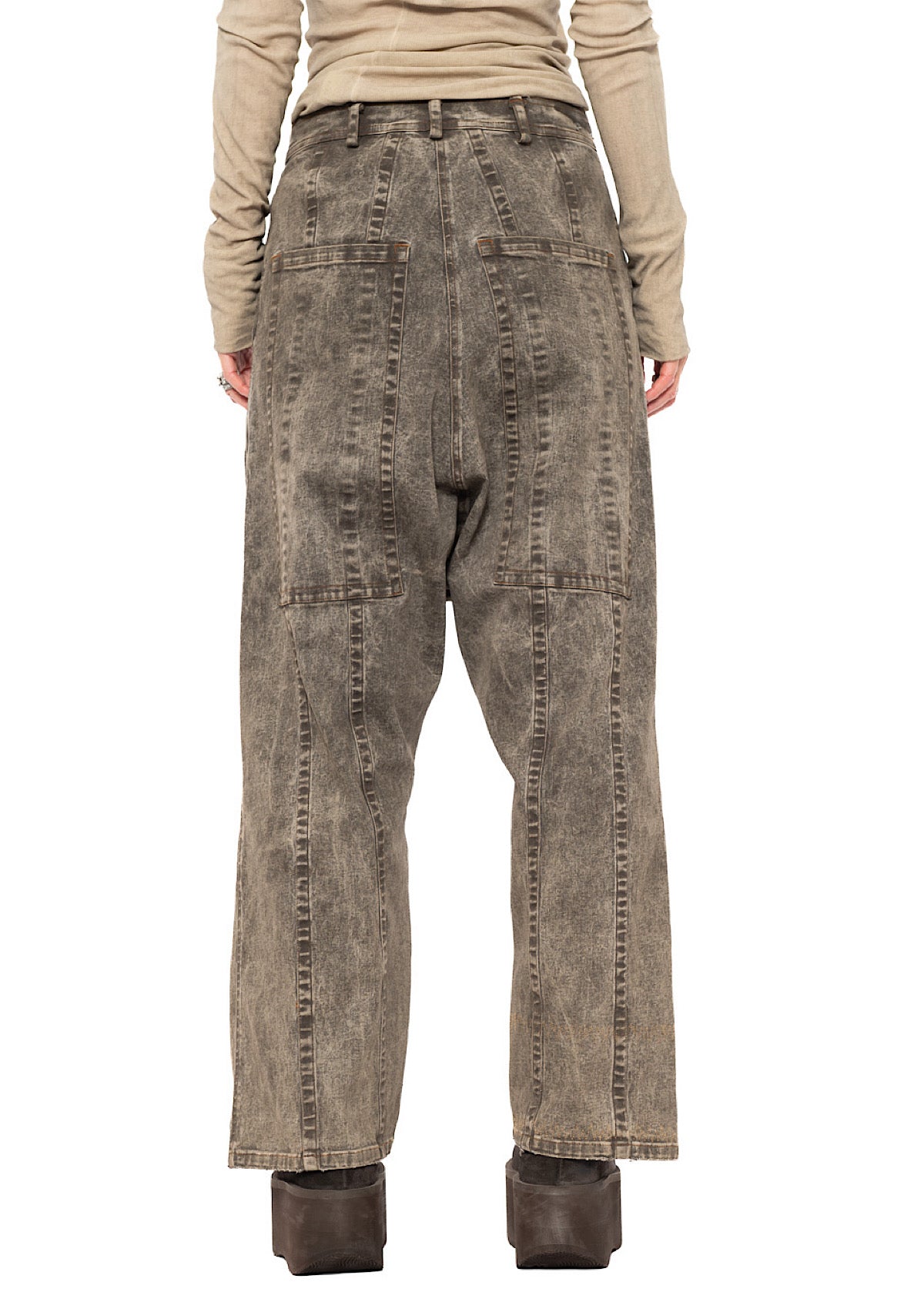 HAND-PAINTED GOLD DENIM TROUSER