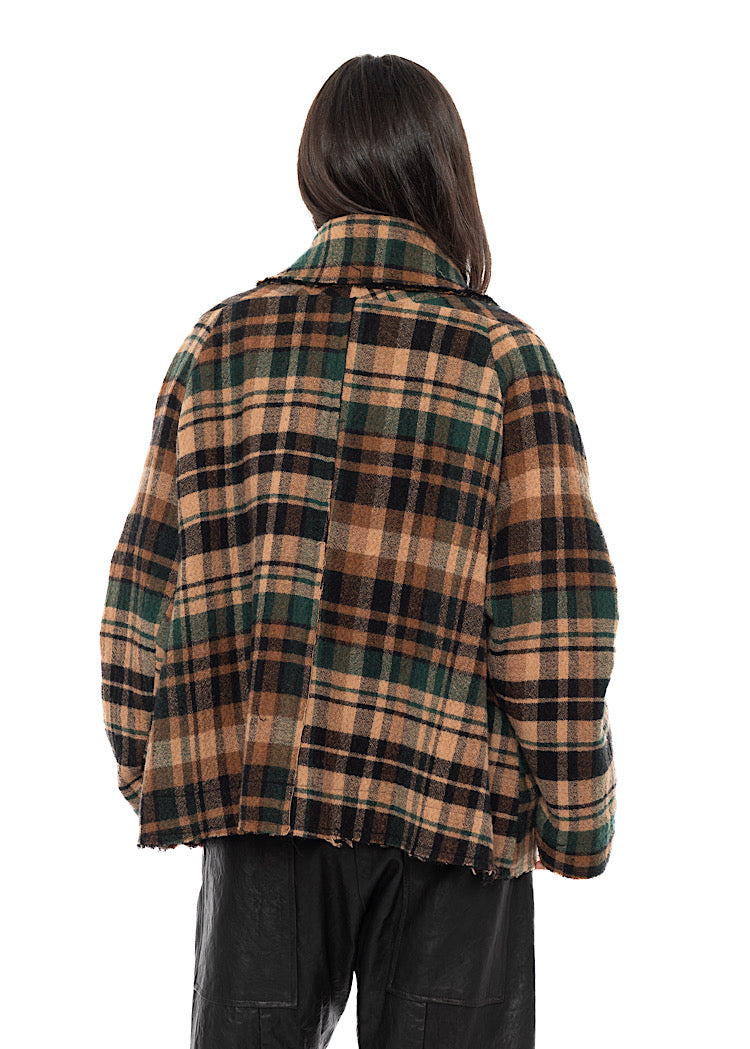 OVERSIZED CHECK WOOL JACKET