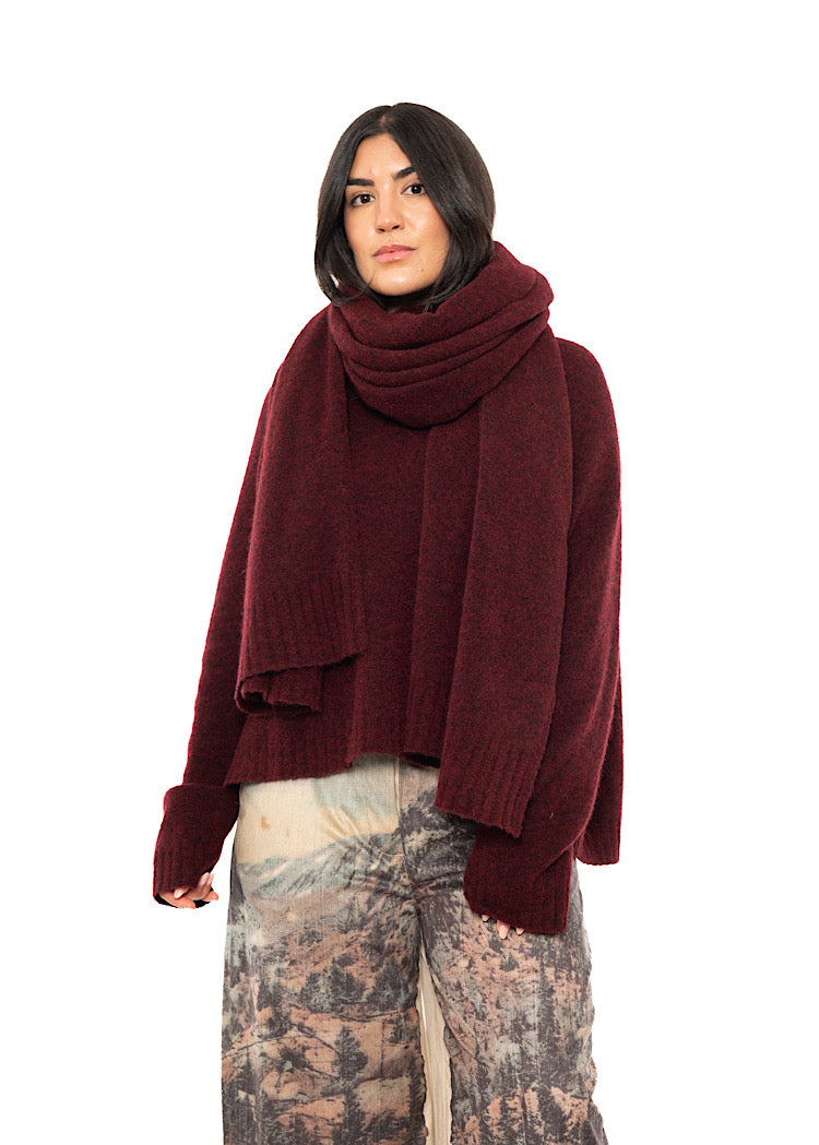 BRUSHED MÉLANGE KNITTED SCARF