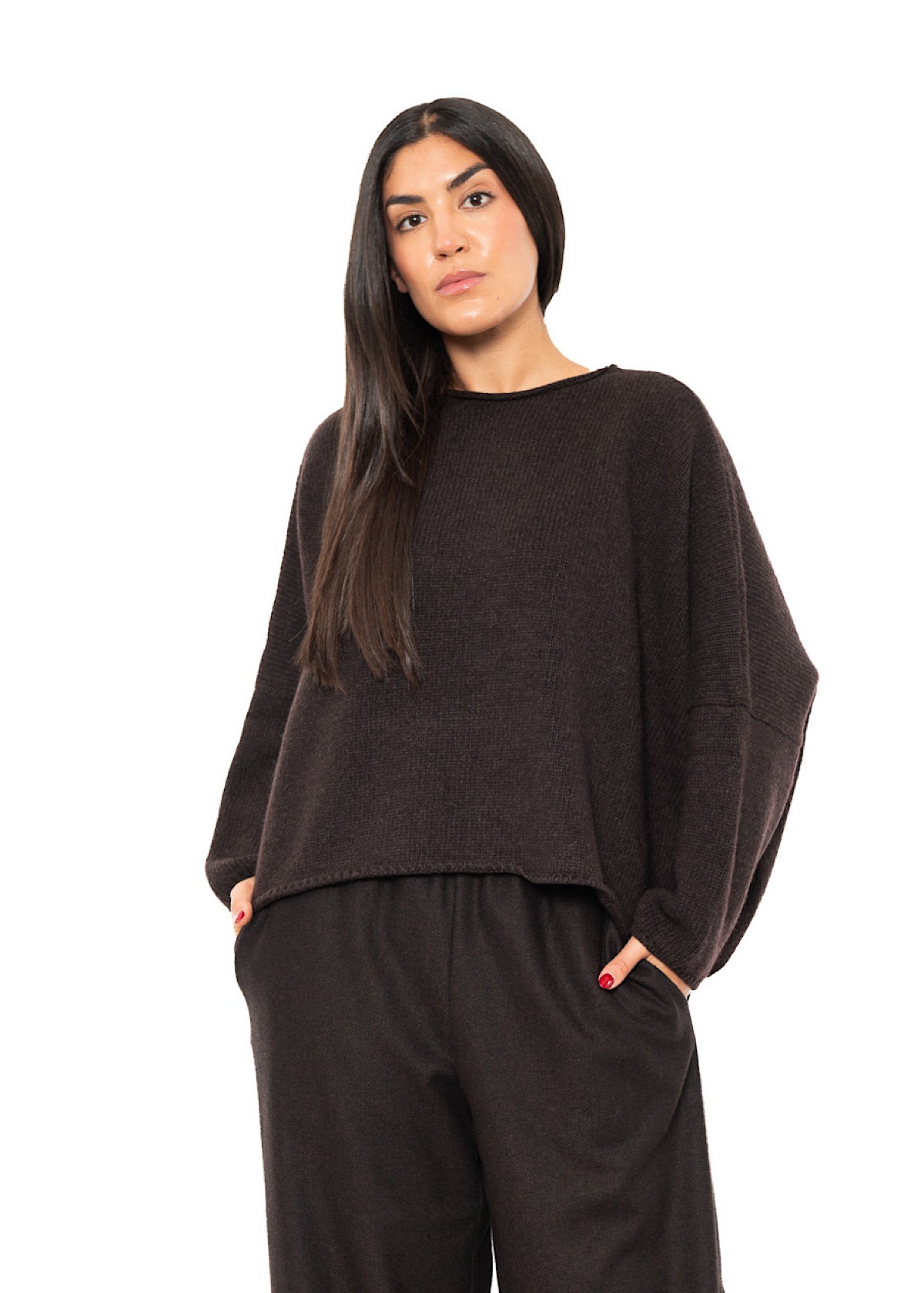 CROPPED CASHMERE BLEND FAUSTA PULLOVER