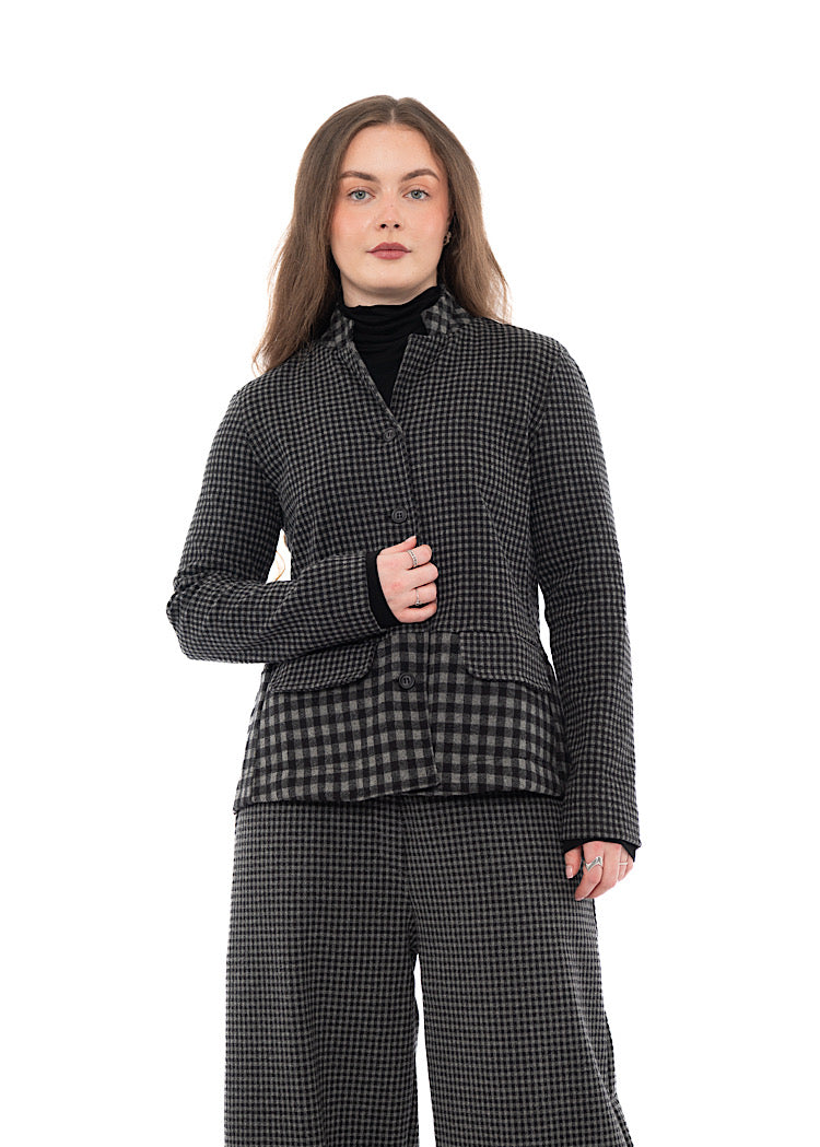 MIXED-CHECK TAILORED YASMIN JACKET