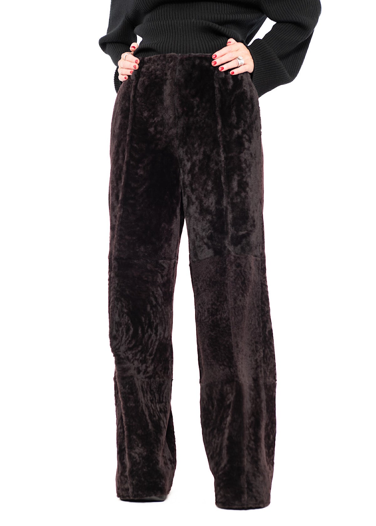 WIDE FUR LEATHER TROUSER