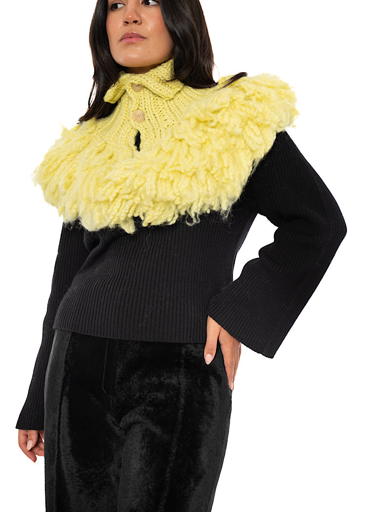 WOOL SILK CASHMERE KNIT COLLAR