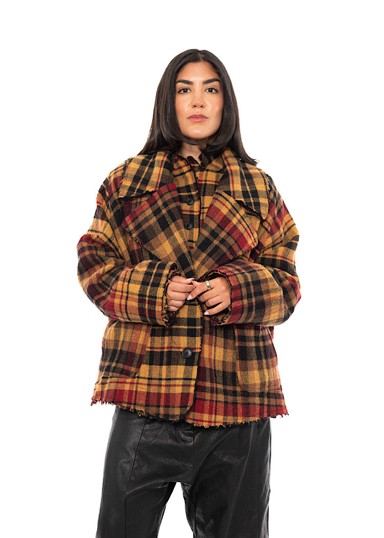 OVERSIZED CHECK WOOL JACKET