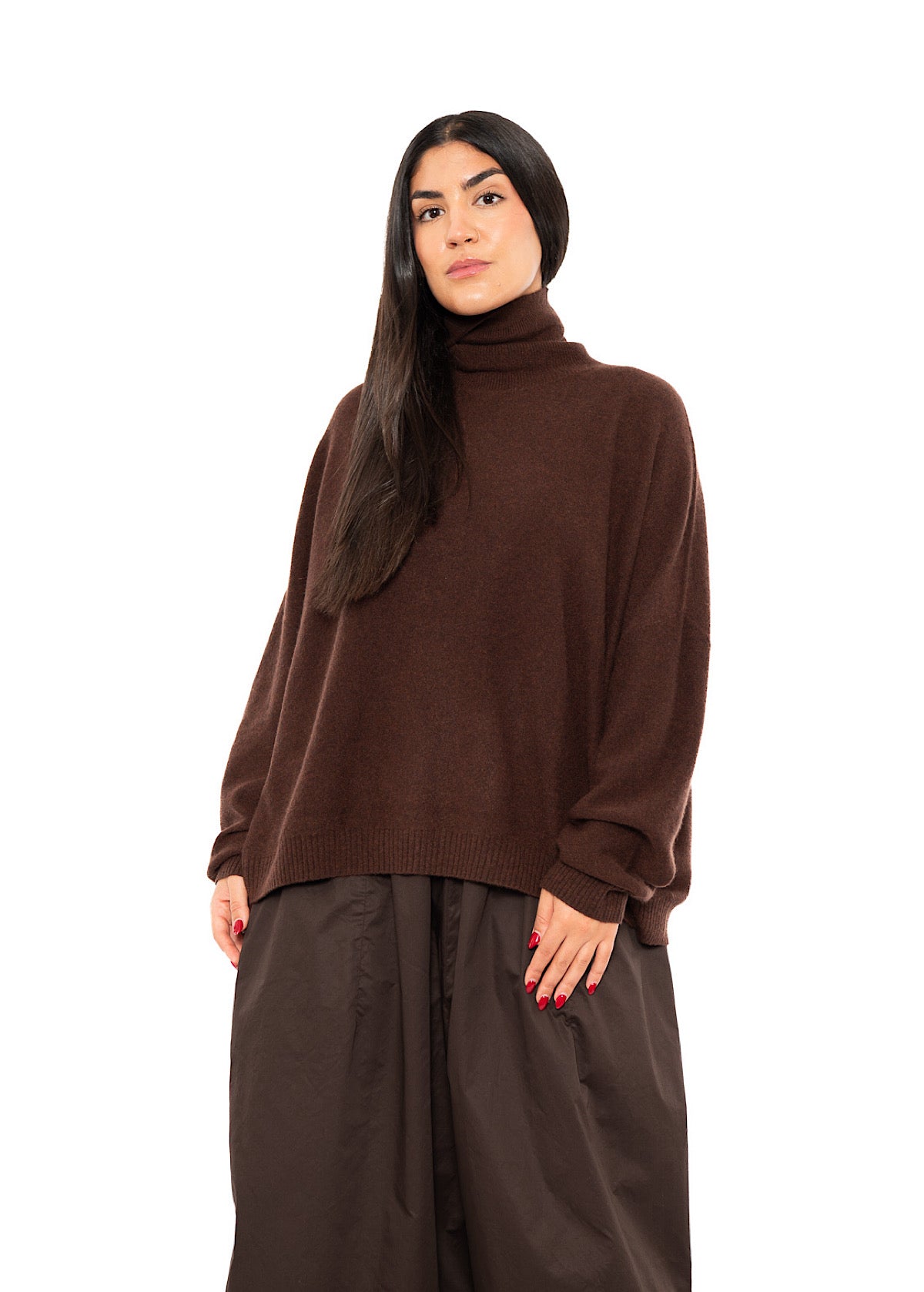 ROLL NECK CASHMERE PULLOVER