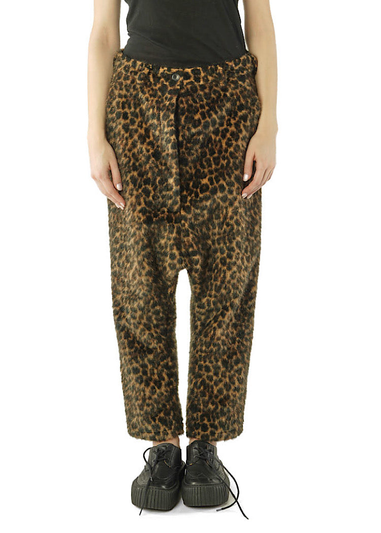 FAUX FUR LEOPARD TROUSER
