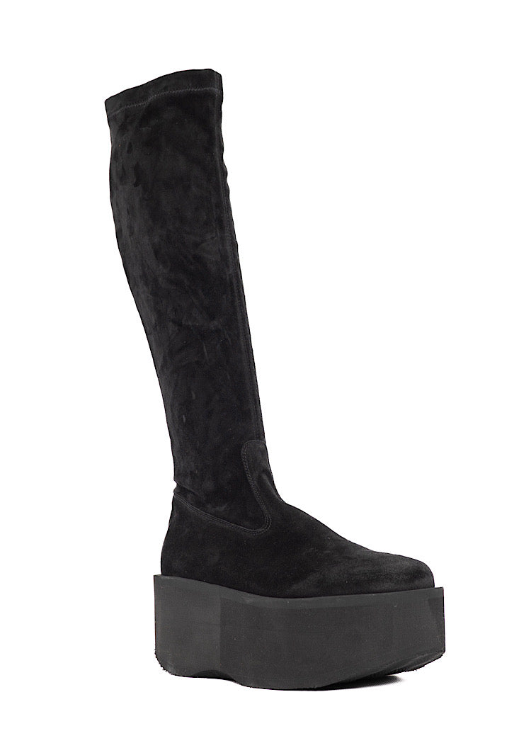 STRETCH SUEDE PLATFORM BOOT