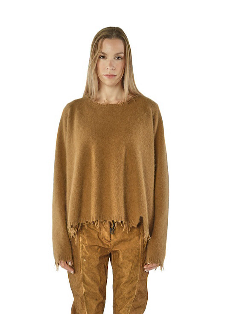 FRAYED FOX WOOL SILK PULLOVER *CLAY* (SHOWN IN DAKAR)