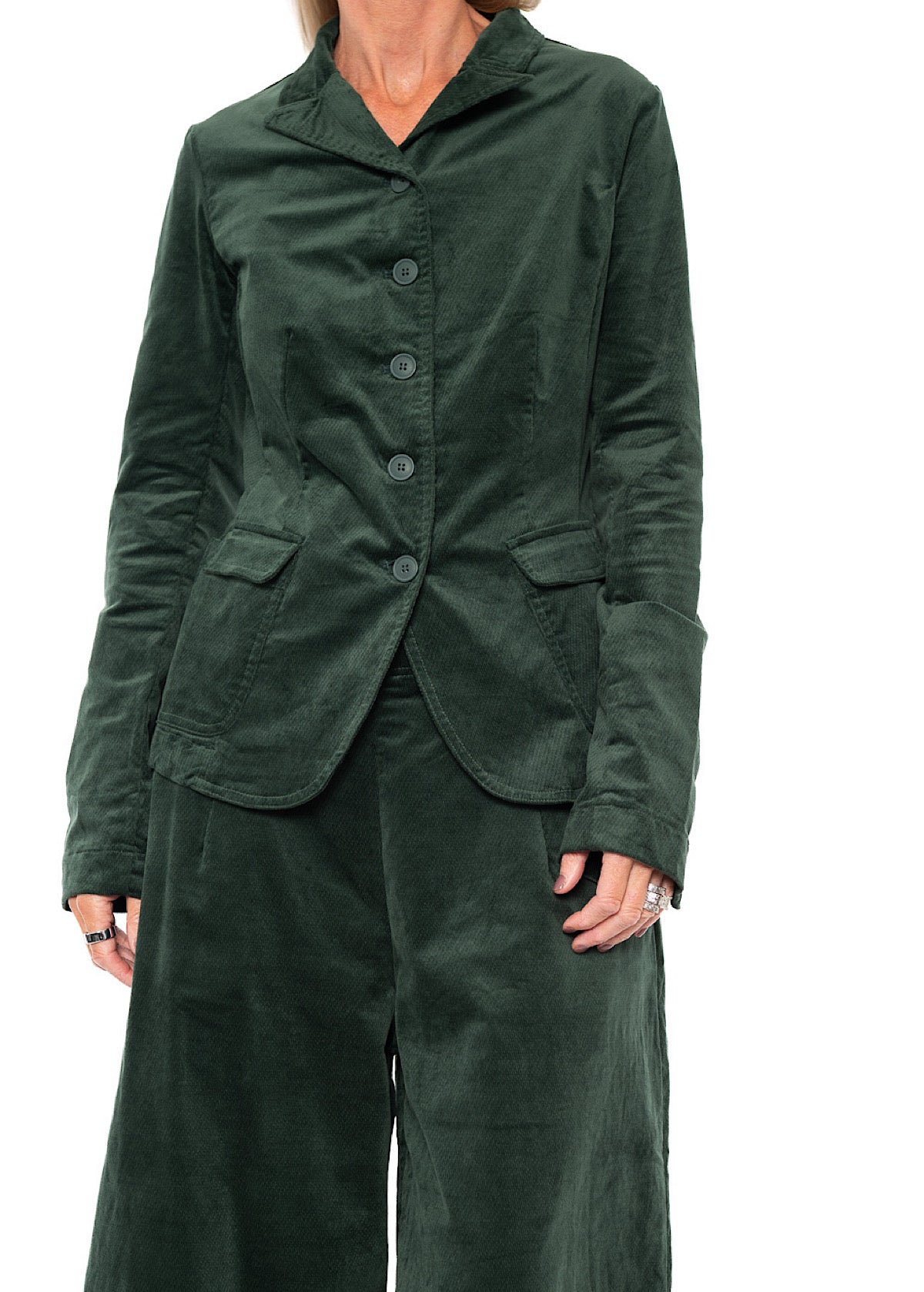 TAILORED STRETCH-VELVET JACKET