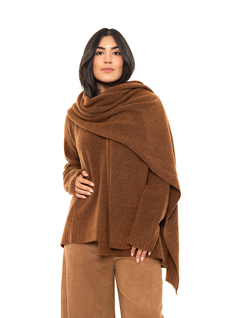 BRUSHED MÉLANGE KNITTED SCARF