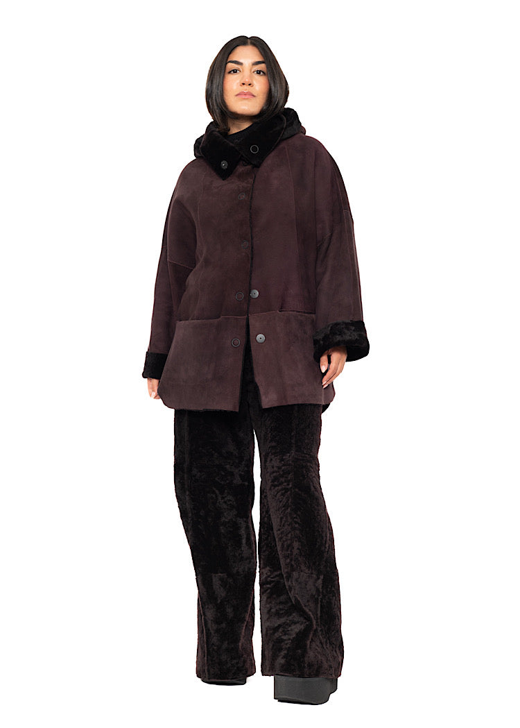 REVERSIBLE FUR HOODED JACKET