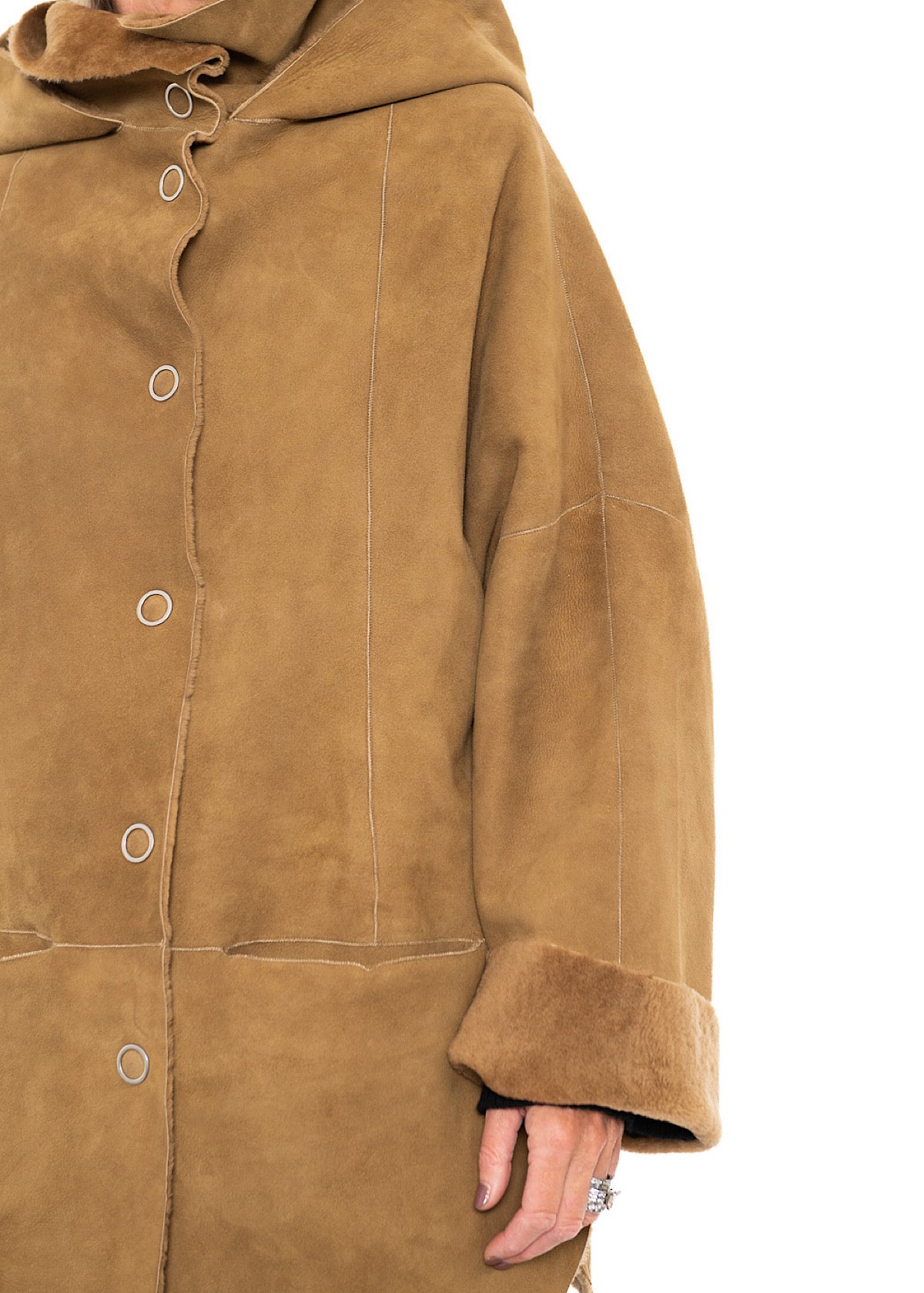 REVERSIBLE FUR HOODED JACKET