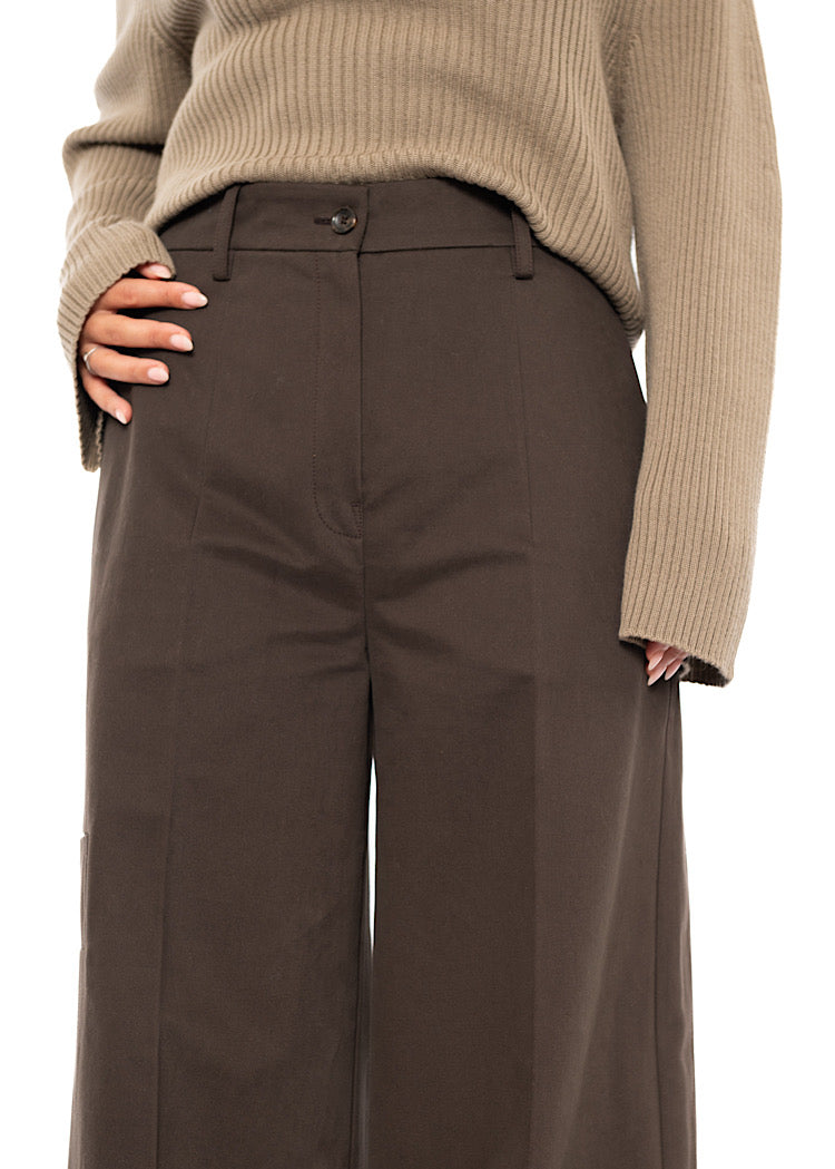 WIDE-LEG COTTON WOOL TROUSER