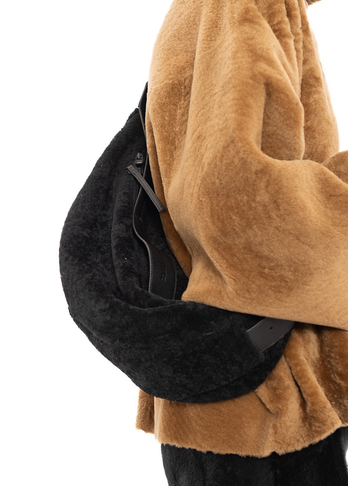 CROSSBODY FUR-FINISHED LEATHER BAG