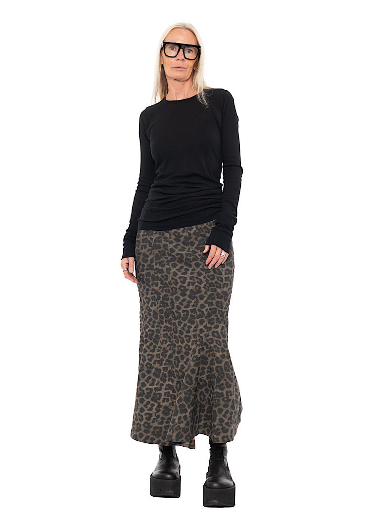 SCULPTURAL LEOPARD SKIRT