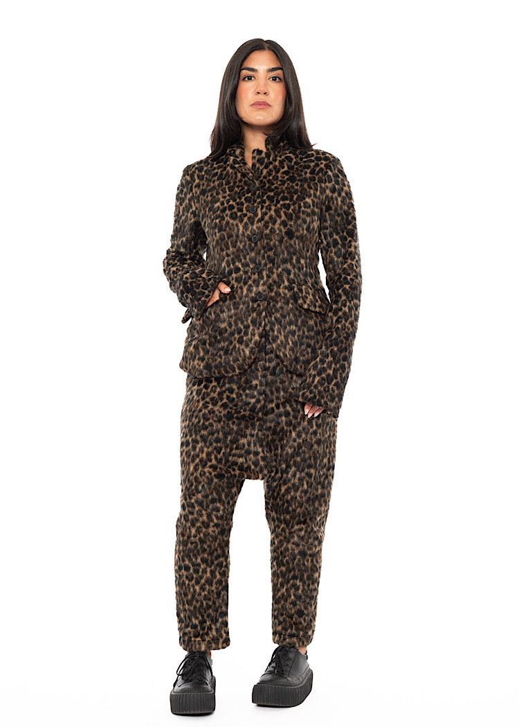 FAUX FUR LEOPARD TROUSER