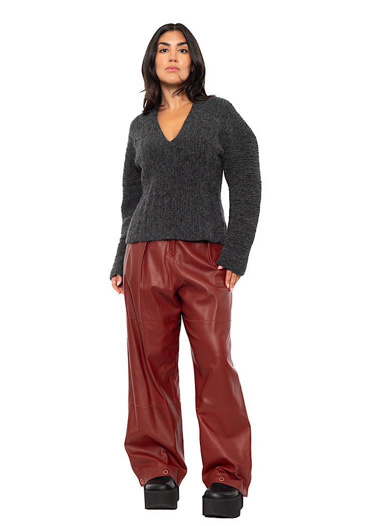 SCULPTURAL ALPACA WOOL BLEND PULLOVER