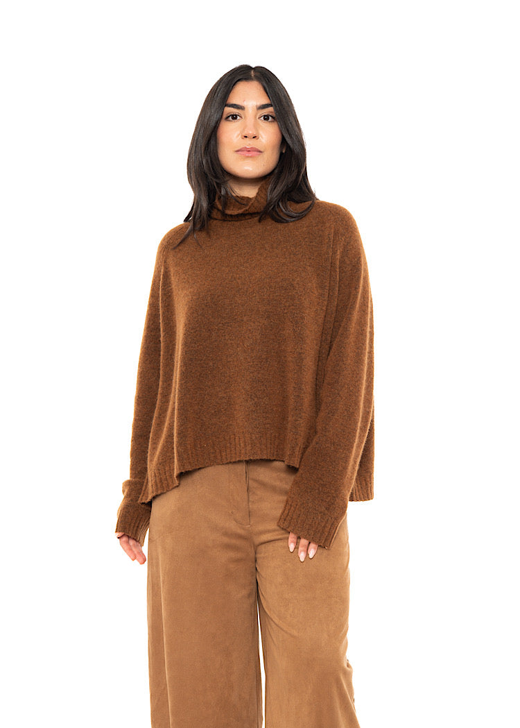 BRUSHED MÉLANGE KNITTED PULLOVER