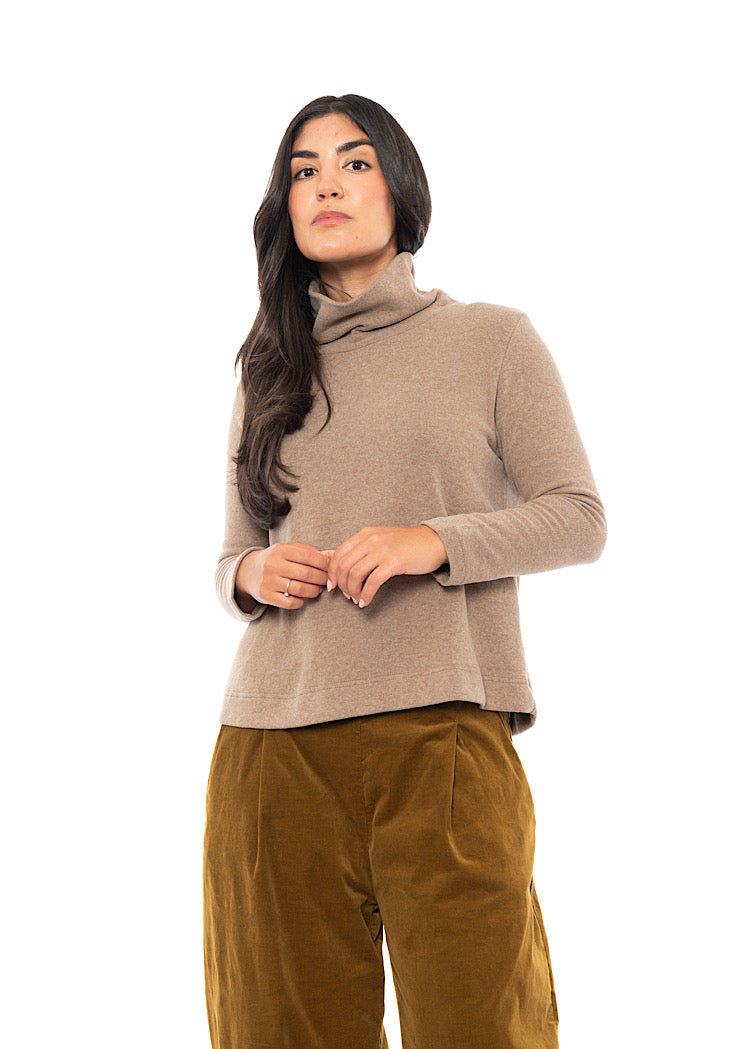 COTTON-FLEECE LYDIA PULLOVER