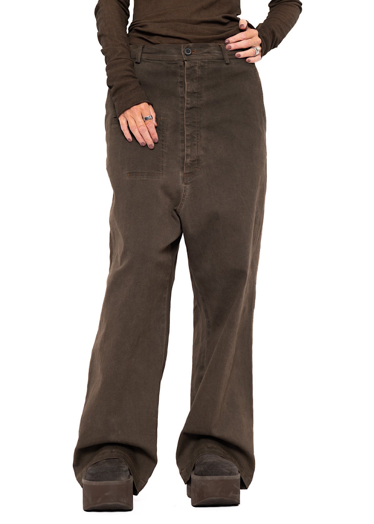 SIGNATURE DROP CROTCH DENIM JEANS
