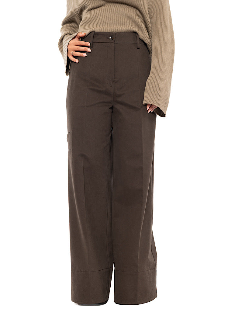 WIDE-LEG COTTON WOOL TROUSER