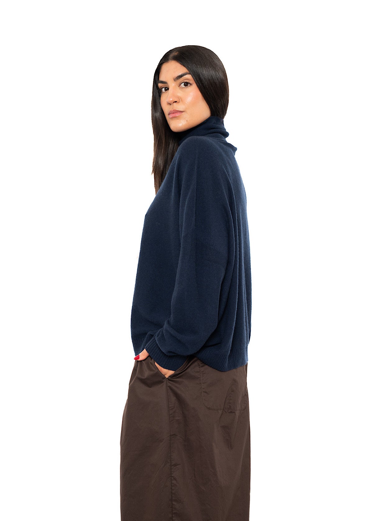 ROLL NECK CASHMERE PULLOVER