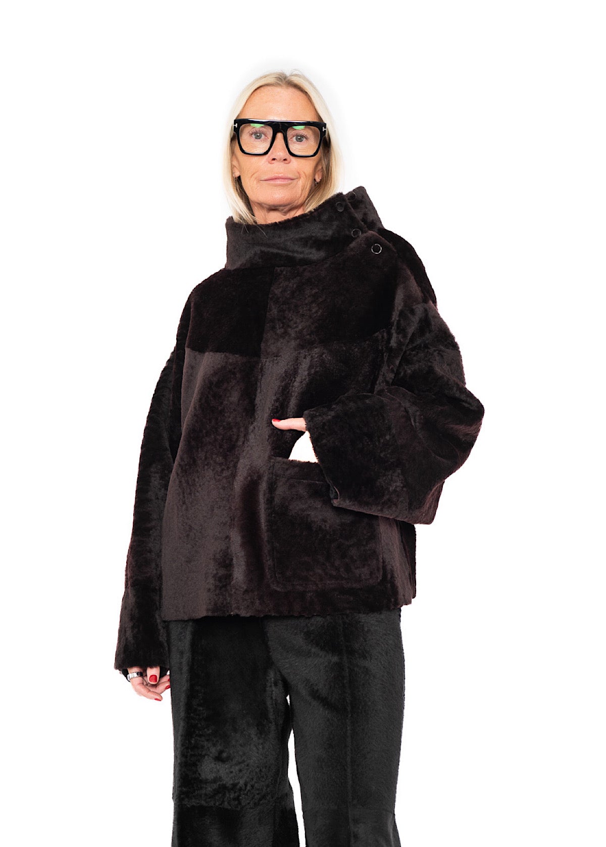 FUR-FINISHED PULLOVER