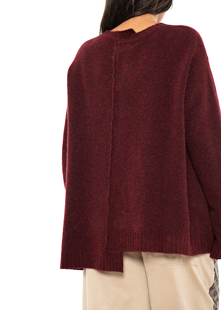 BRUSHED MÉLANGE KNITTED PULLOVER