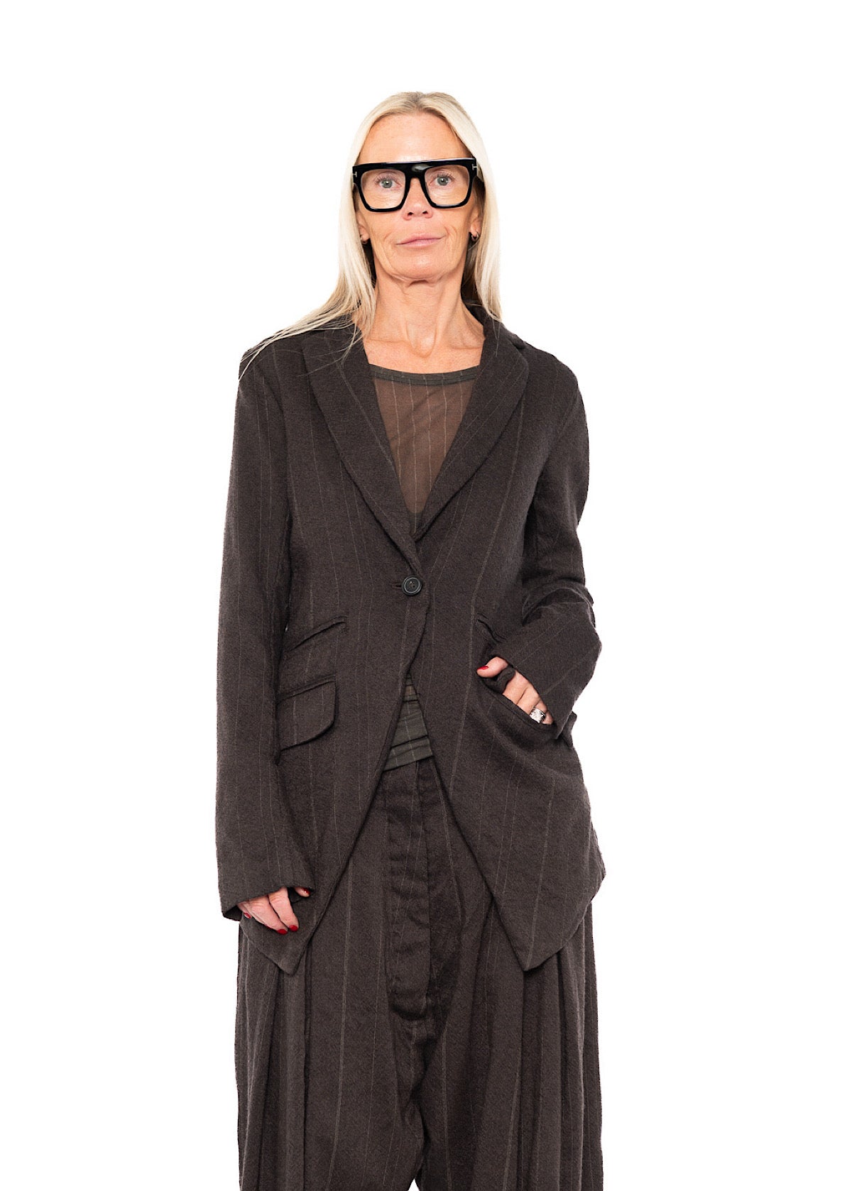 TAILORED PINSTRIPE WOOL JACKET