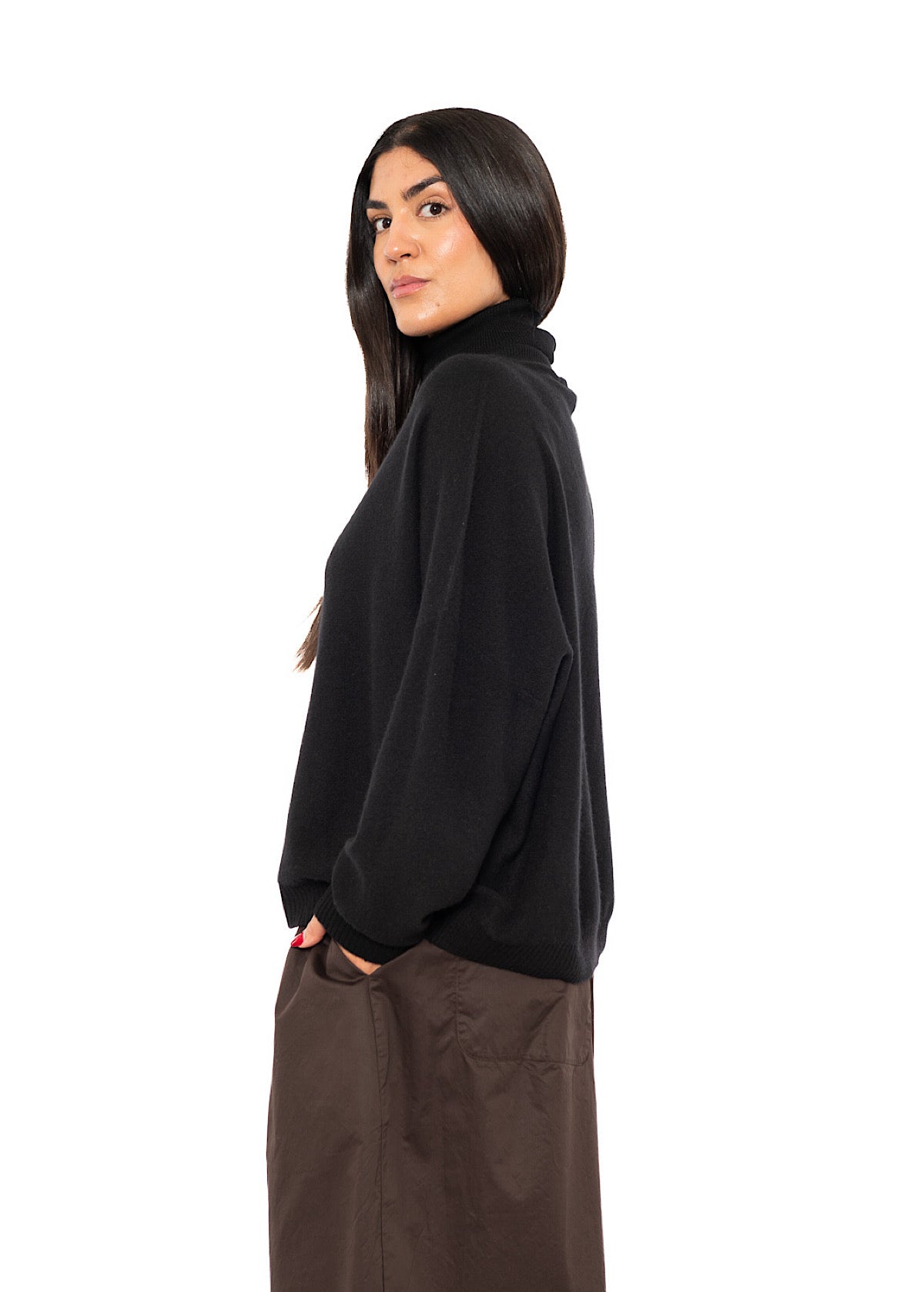 ROLL NECK CASHMERE PULLOVER