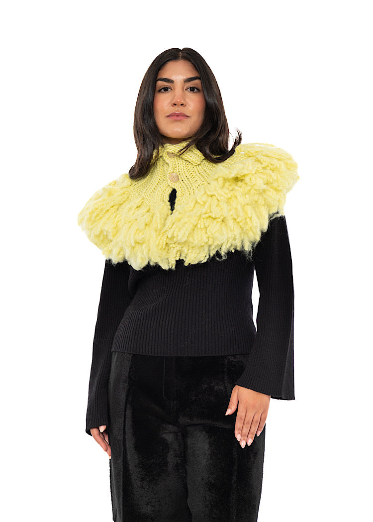 WOOL SILK CASHMERE KNIT COLLAR