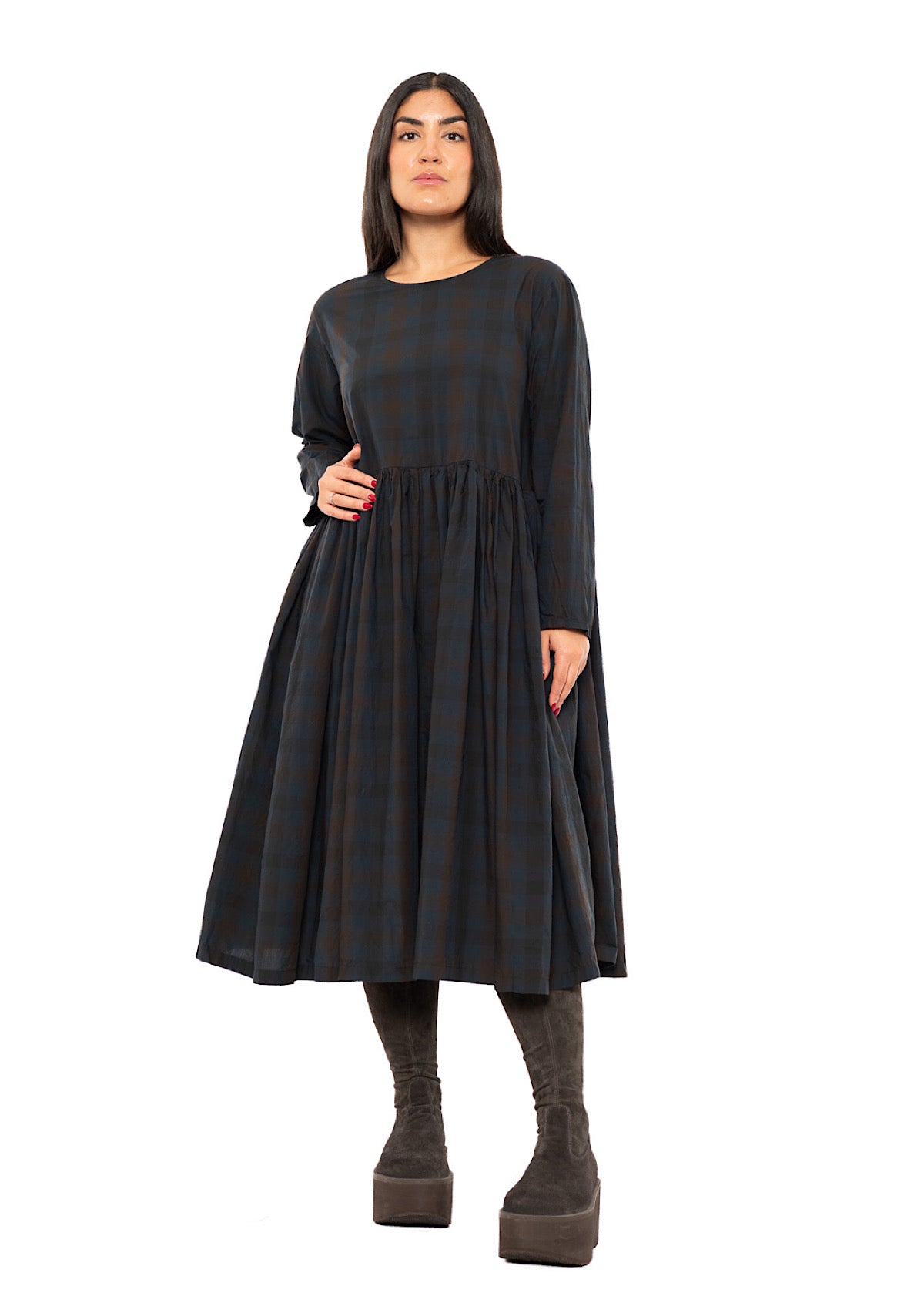 CHECKED COTTON DRESS
