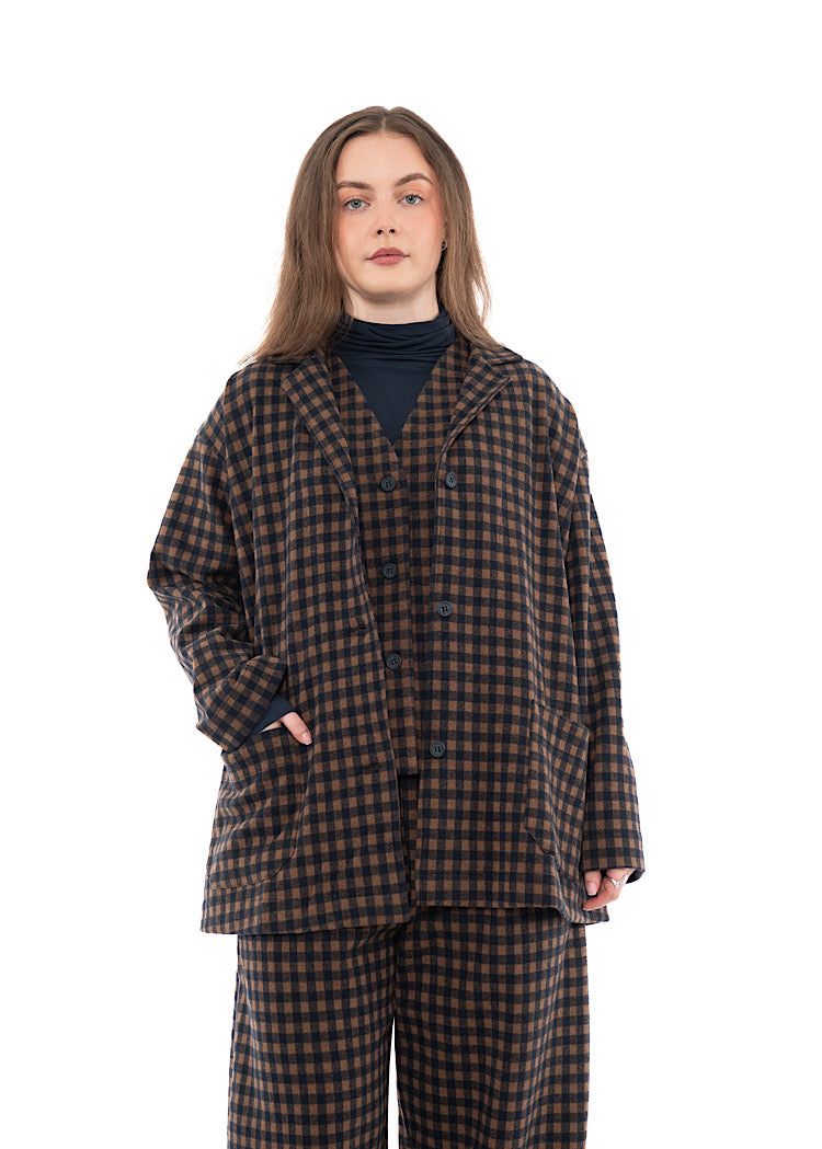 CHECKED LONGLINE CEREALE JQ JACKET