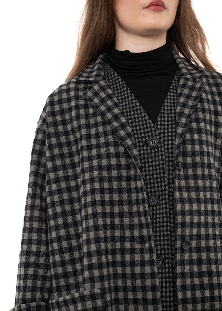 CHECKED LONGLINE CEREALE JQ JACKET