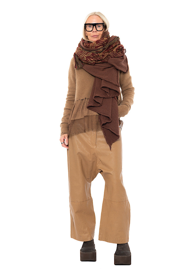 PRINTED MODAL-WOOL KNIT SCARF