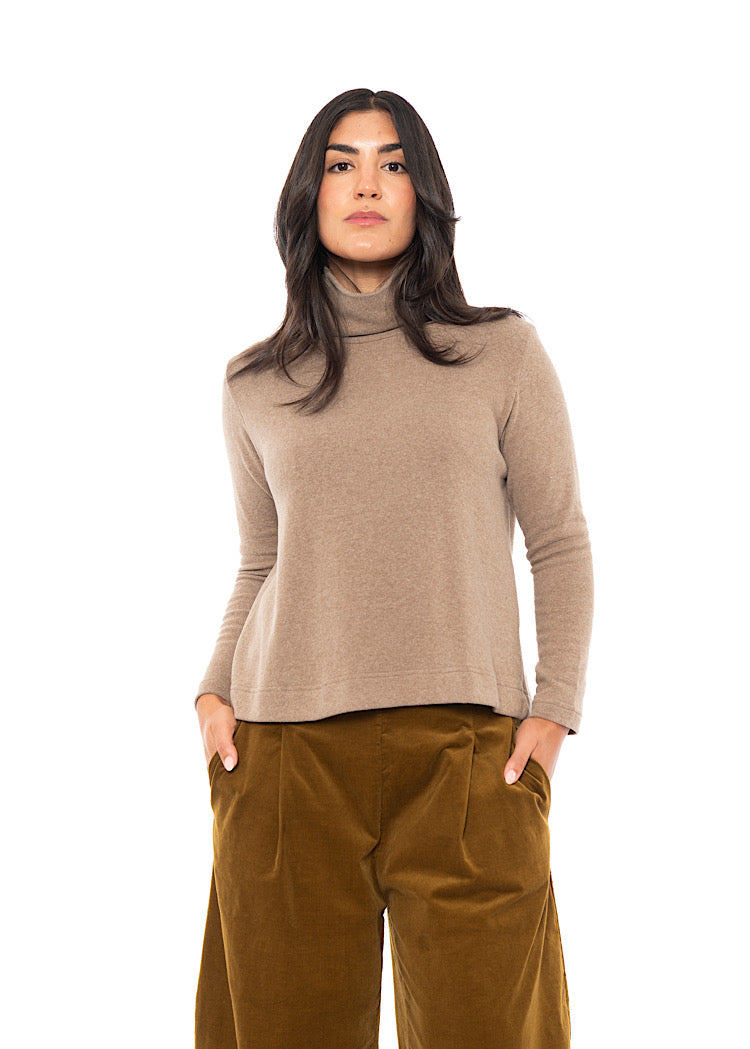 COTTON-FLEECE LYDIA PULLOVER