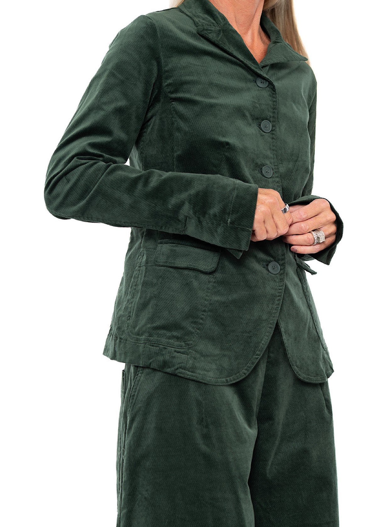 TAILORED STRETCH-VELVET JACKET