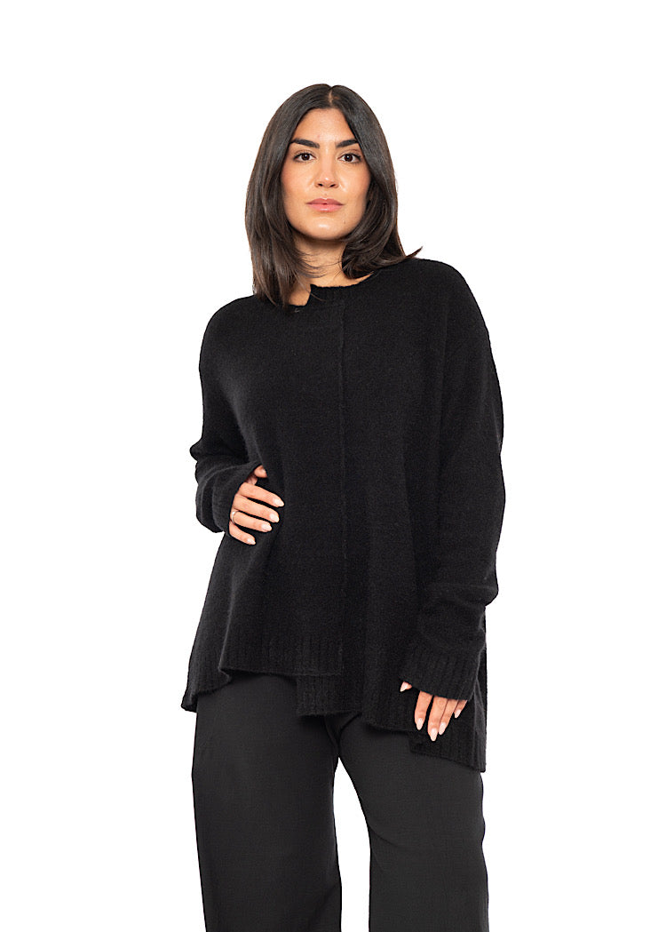 BRUSHED MÉLANGE KNITTED PULLOVER