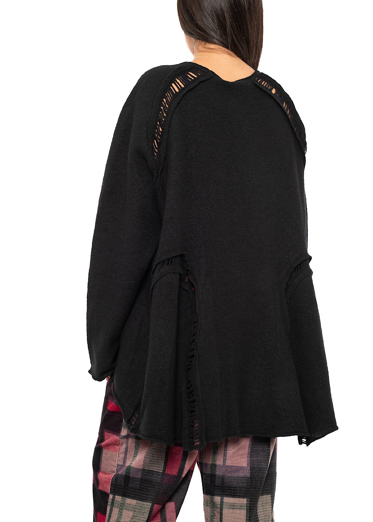BOILED WOOL LADDER STITCH TUNIC