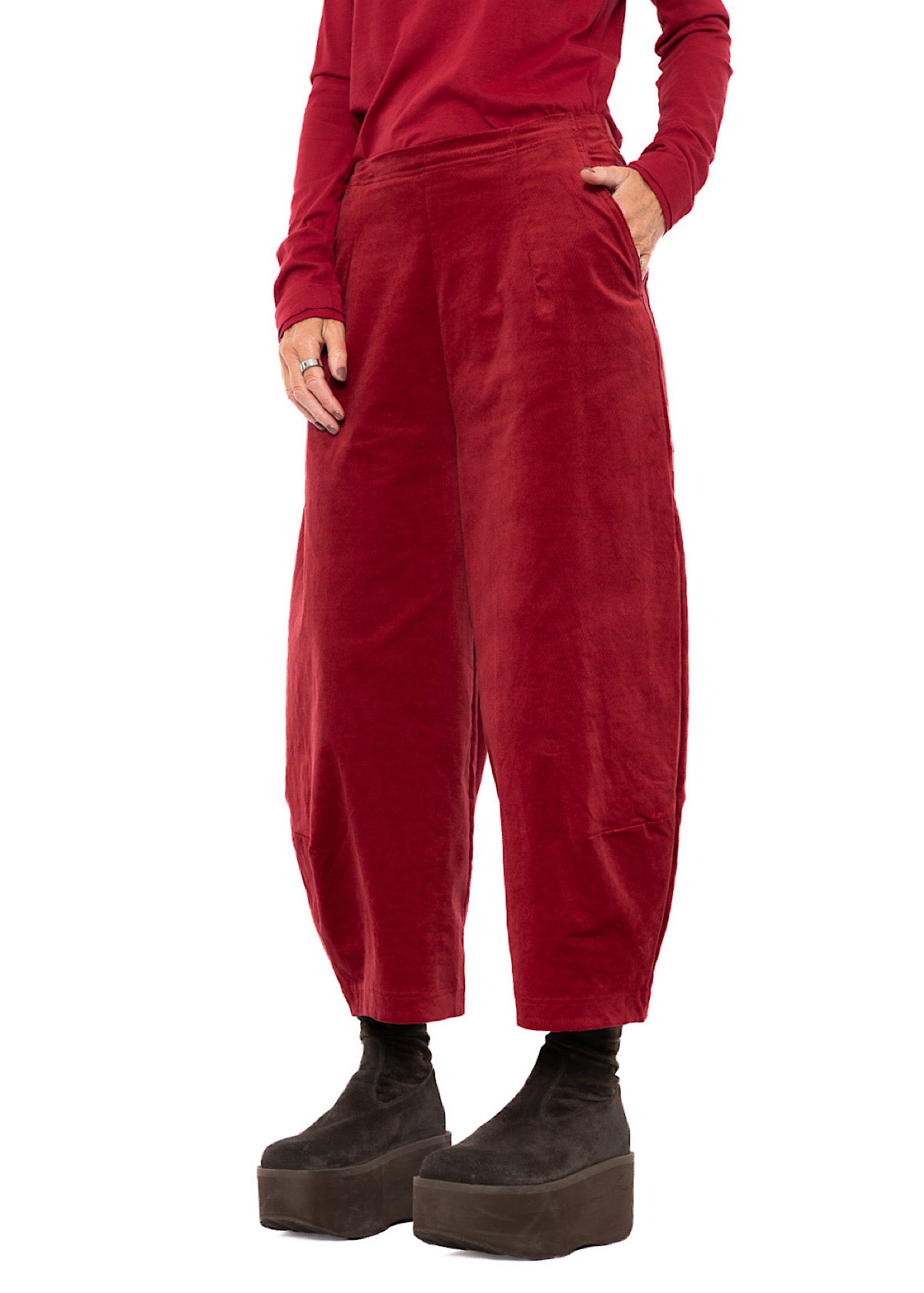 STRETCH-VELVET BALLOON TROUSER