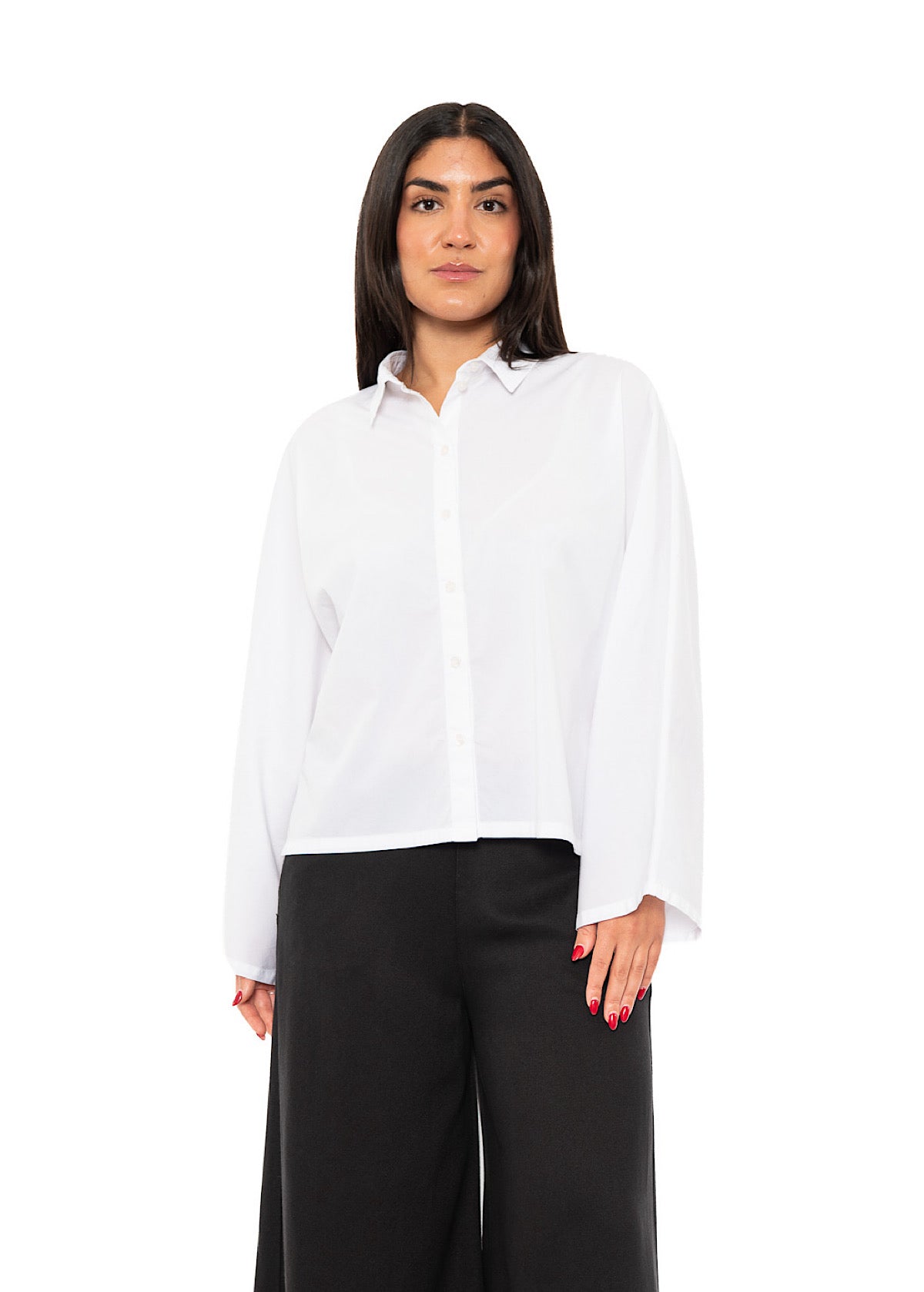 BOXY COTTON BATWING SLEEVED BLOUSE