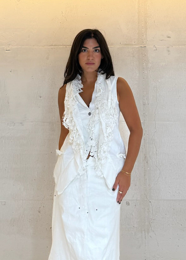 PRE-ORDER RUNDHOLZ DIP WAISTCOAT *BLACK GLOSS | 2241028* (Shown in SEAFOAM FOG | 2241008)