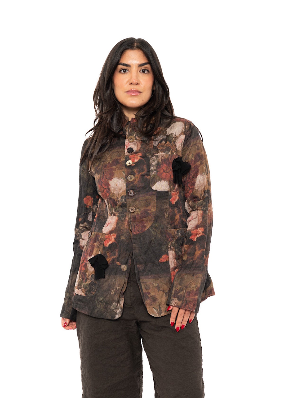 FLORAL PRINT TAILORED JACKET