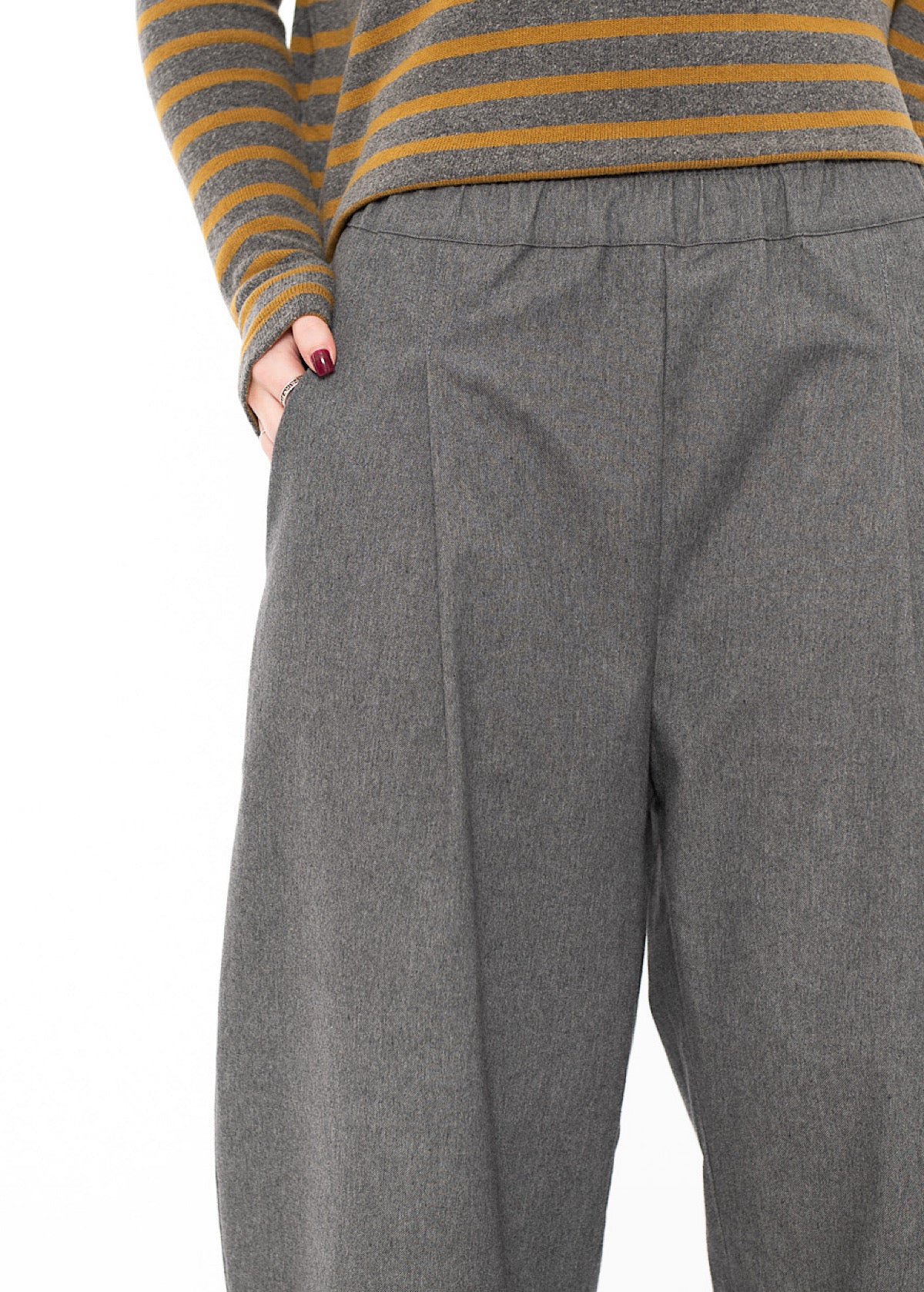 STRUCTURED COTTON-MIX BIANCO D TROUSER
