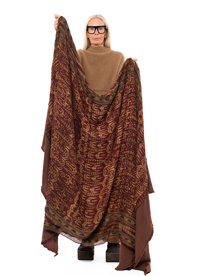 PRINTED MODAL-WOOL KNIT SCARF
