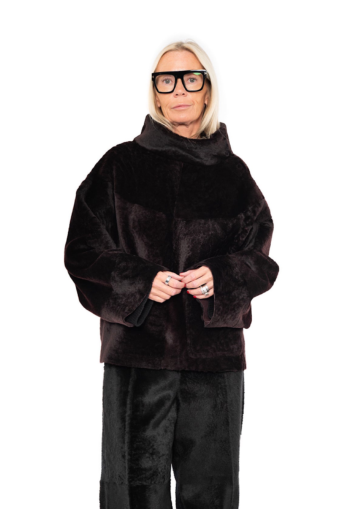 FUR-FINISHED PULLOVER
