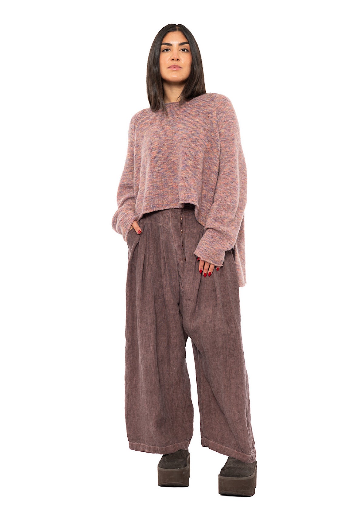 WINTER LINEN WIDE-LEG TROUSER