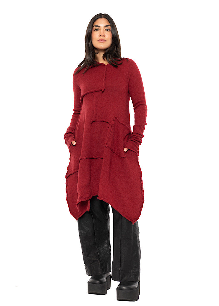 ASYMMETRIC WOOL KNITTED TUNIC