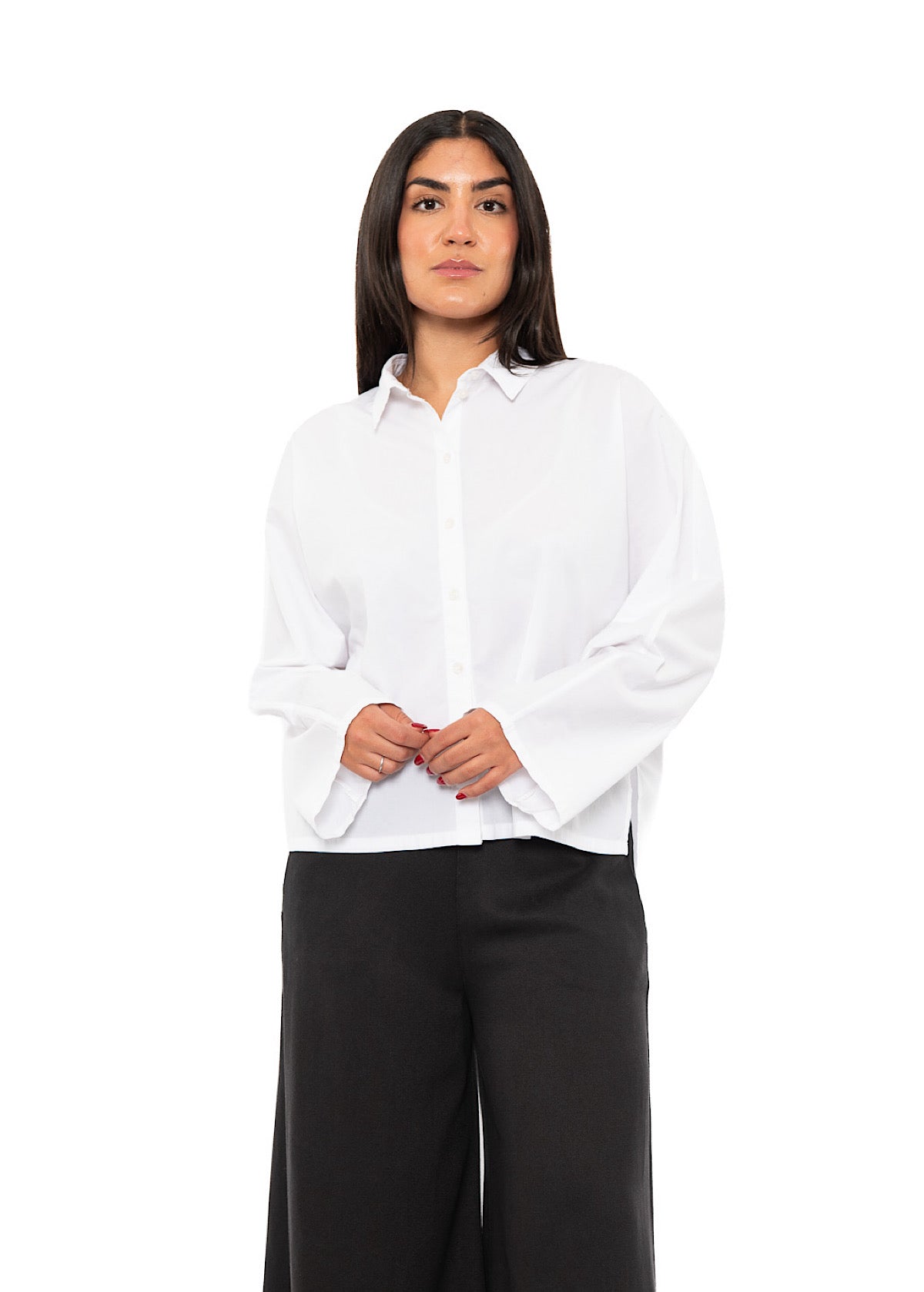 BOXY COTTON BATWING SLEEVED BLOUSE