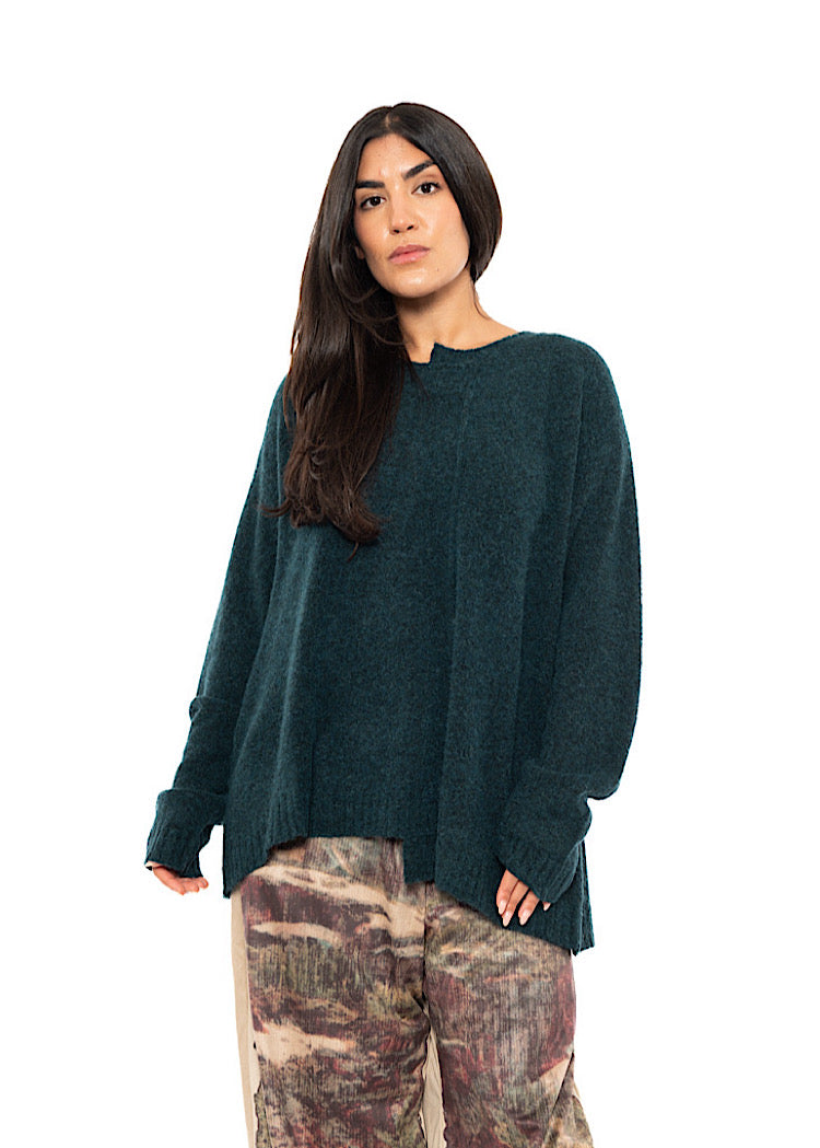 BRUSHED MÉLANGE KNITTED PULLOVER